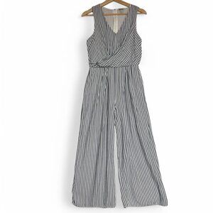 A New Day Jumpsuit Woman Size S Blue White Full Leg Pants Jumper